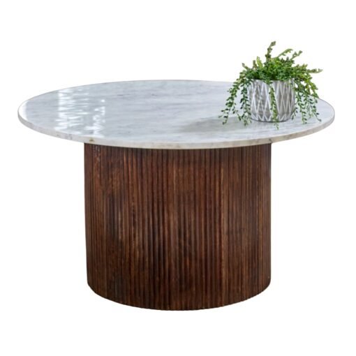 Opal Mango Wood Coffee Table with Marble Top - Image 5