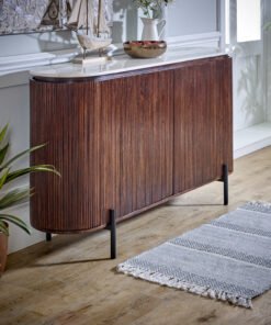 Opal Mango Wood Large Sideboard with Marble Top and Metal Legs