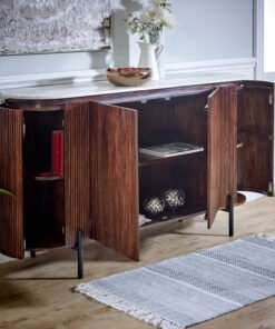 Alternative view of Opal Mango Wood Large Sideboard with Marble Top and Metal Legs