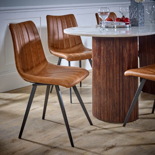 Opal Mango Wood Dining Table 170cm with Marble Top - Image 4