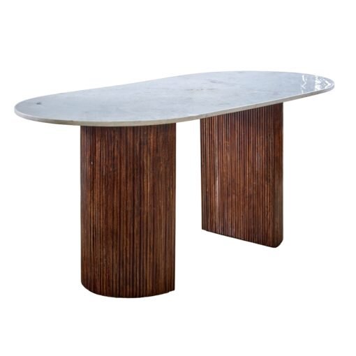 Opal Mango Wood Dining Table 170cm with Marble Top - Image 5