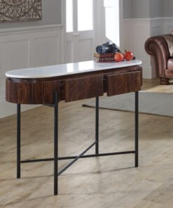 Alternative view of Opal Mango Wood Console Table with Marble Top and Metal Legs