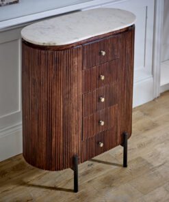 Alternative view of Opal Mango Wood Sideboard with Marble Top and Metal Legs