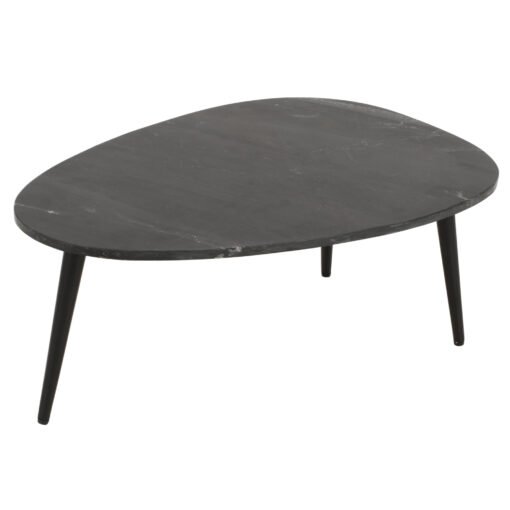 Opal Coffee Table with Black Marble Top and Metal Legs - Image 3