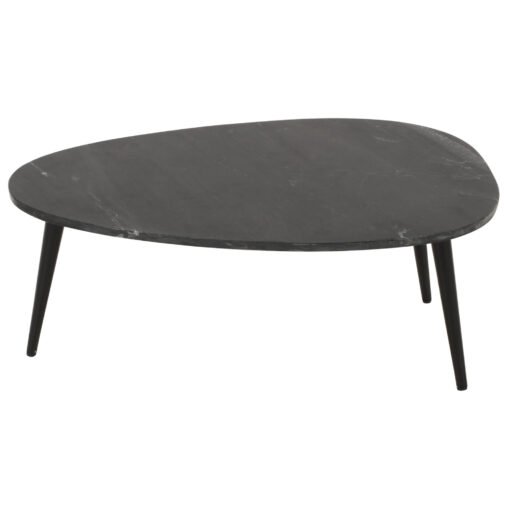 Opal Coffee Table with Black Marble Top and Metal Legs - Image 4