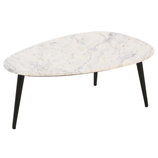Opal Coffee Table with White Marble Top and Metal Legs - Image 3