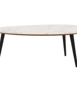 Alternative view of Opal Coffee Table with White Marble Top and Metal Legs