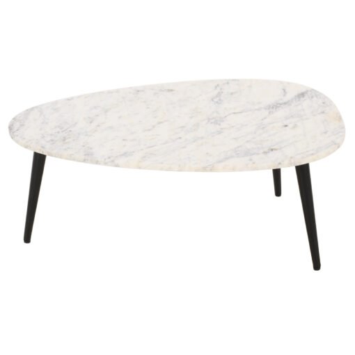 Opal Coffee Table with White Marble Top and Metal Legs - Image 4