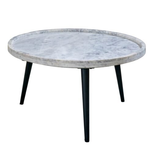 Opal Coffee Table with Marble Top and Metal Legs - Image 6