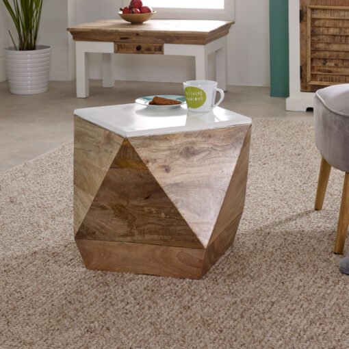 Alfie Side Table Solid Mango Wood - Image 9