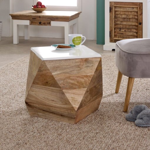 Alfie Side Table Solid Mango Wood - Image 10