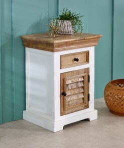 Alfie Solid Mango Wood Bedside Cabinet 1 Drawer + 1 Door