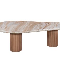 Alternative view of Ashford Natural Marble & Wood Pedestal Coffee Table