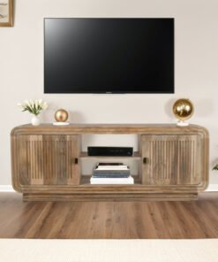 Hudson Carved Mango Wood 2 Door TV Cabinet