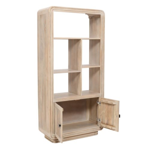 Hudson Carved Mango Wood Bookcase - Image 4