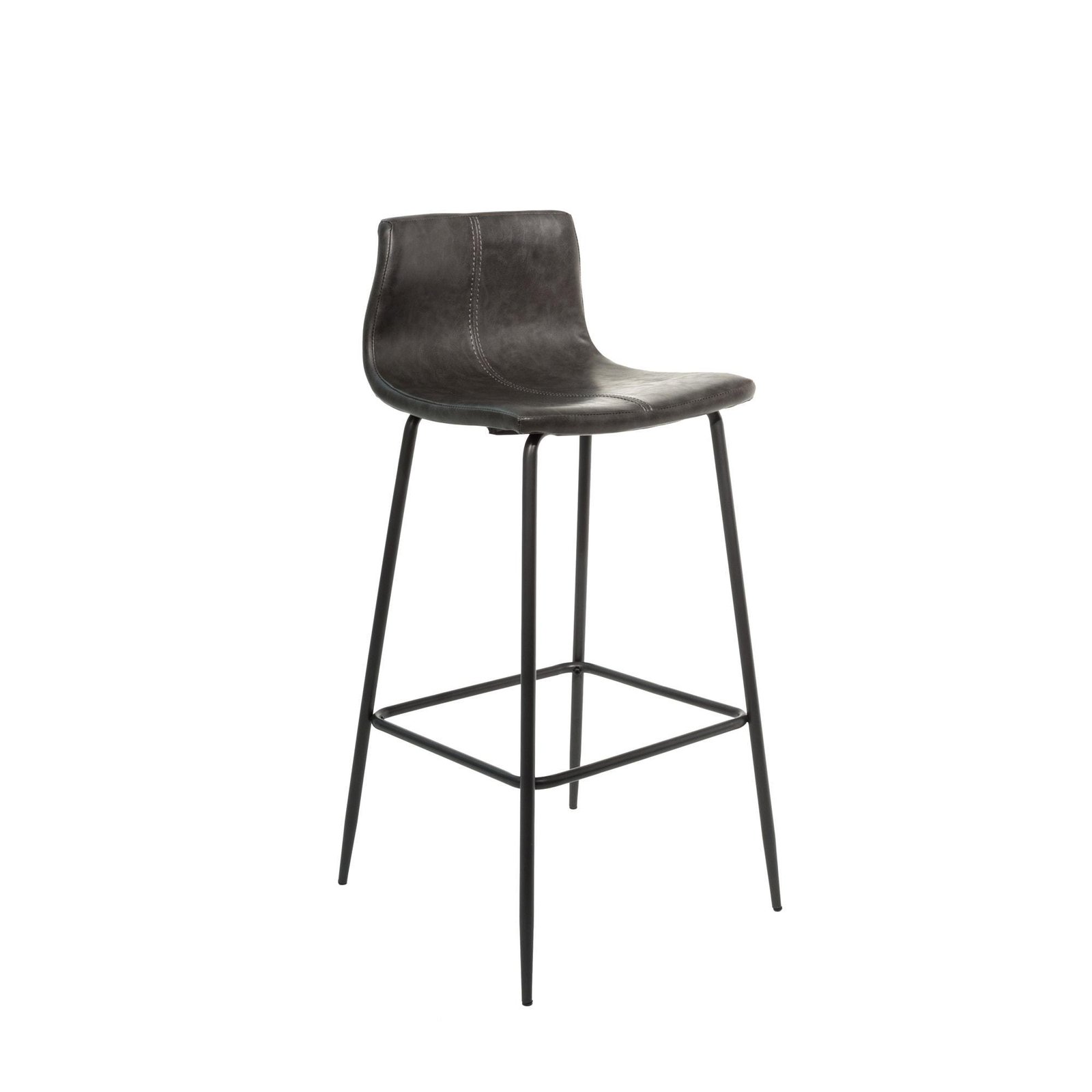 Boston Barstool in Grey Vegan Leather (Set of 2) - Image 2