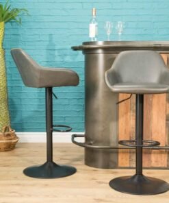 Alternative view of Chicago Gas Lift Barstool in Grey (Set of 2)