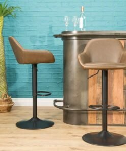 Alternative view of Chicago Gas Lift Barstool in Chestnut (Set of 2)