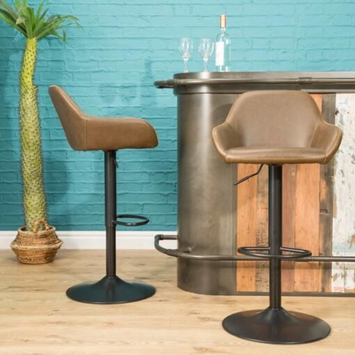 Chicago Gas Lift Barstool in Chestnut (Set of 2) - Image 2