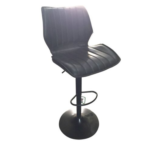 Manhattan Gas Lift Bar Stool in Grey Vegan Leather (Set of 2) - Image 3