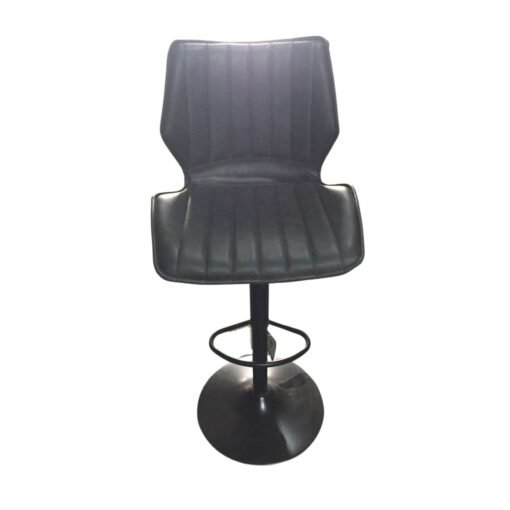 Manhattan Gas Lift Bar Stool in Grey Vegan Leather (Set of 2) - Image 2