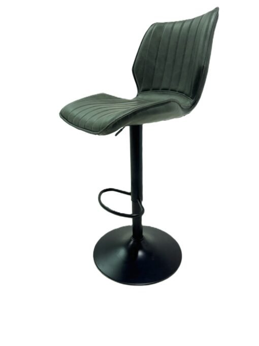 Manhattan Gas Lift Bar Stool in Forest Green Vegan Leather (Set of 2) - Image 2