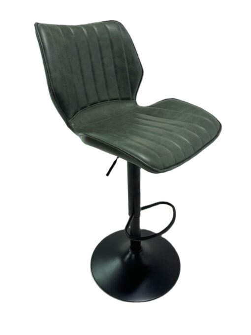 Manhattan Gas Lift Bar Stool in Forest Green Vegan Leather (Set of 2)