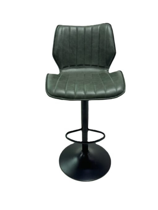 Manhattan Gas Lift Bar Stool in Forest Green Vegan Leather (Set of 2) - Image 3