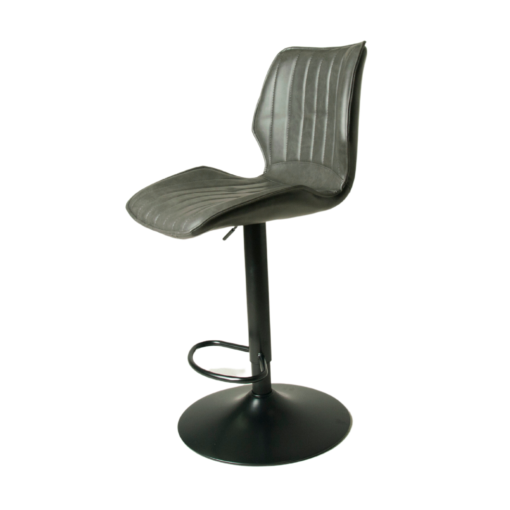 Manhattan Gas Lift Bar Stool in Grey Vegan Leather (Set of 2) - Image 5