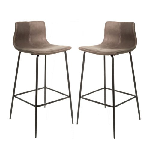 Boston Barstool in Chestnut Vegan Leather (Set of 2) - Image 4