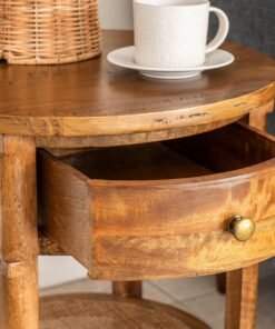 Alternative view of Lincoln Wood & Rattan Round Side Table