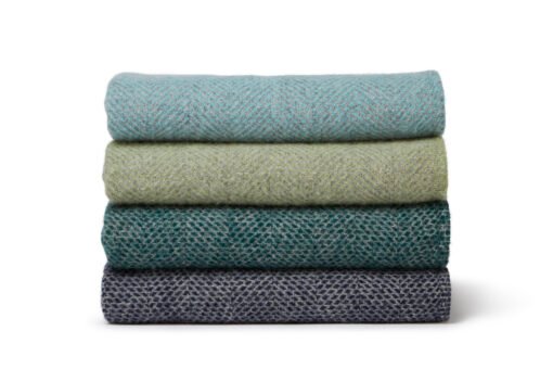 Spearmint & Grey Beehive Extra Large Pure New Wool Throw (140cm x 240cm) - Image 7