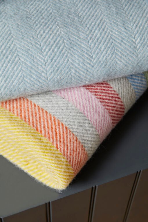 Stripe Rainbow Grey Pure New Wool Throw (150cm x 183cm) - Image 10