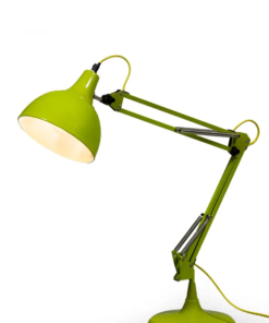 Traditional Anglepoise Style Desk Lamp in Lime Green (Yellow Flex)