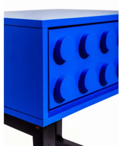Alternative view of Blue Block Solid Wood Single Drawer Side Table