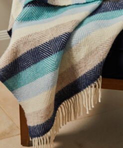Stripe Seashore Pure New Wool Throw (150cm x 183cm)