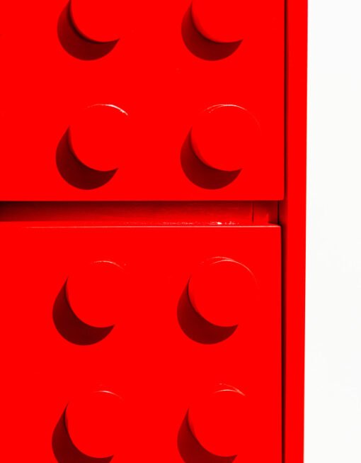 Red Block Solid Wood 4 Drawer Chest - Image 3