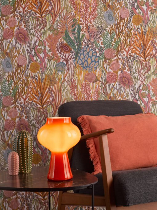 Chrissy Table Lamp in Orange Art Glass