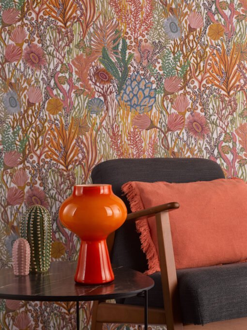 Chrissy Table Lamp in Orange Art Glass - Image 2