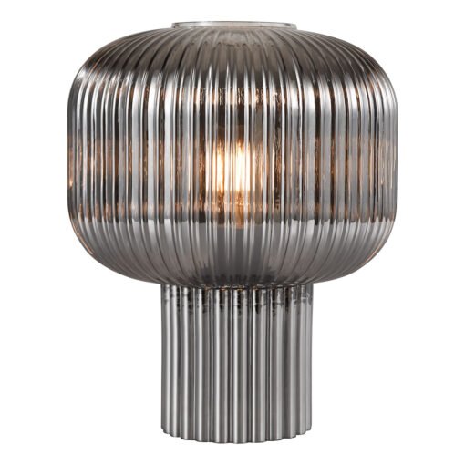 Demarius Table Lamp in Smoked Ribbed Glass - Image 3