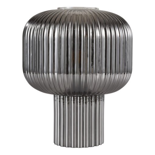 Demarius Table Lamp in Smoked Ribbed Glass - Image 5