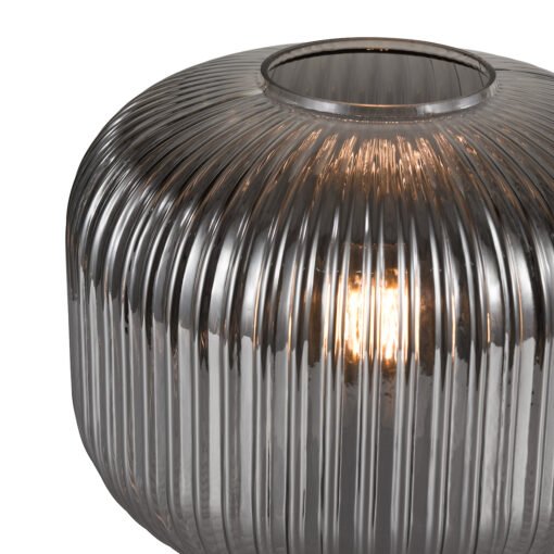 Demarius Table Lamp in Smoked Ribbed Glass - Image 2