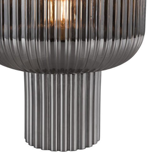 Demarius Table Lamp in Smoked Ribbed Glass - Image 4