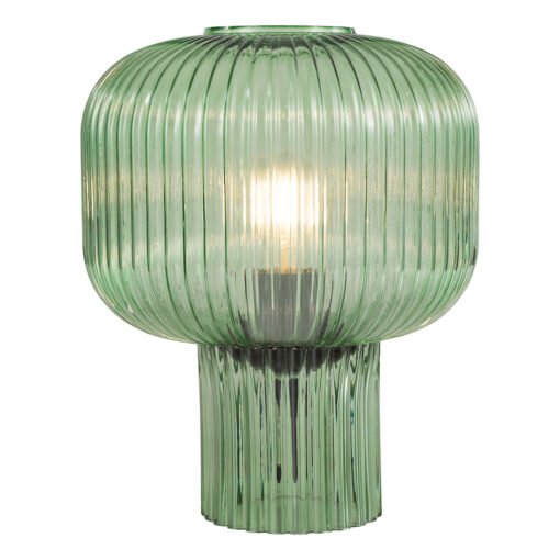 Demarius Table Lamp in Green Ribbed Glass - Image 2