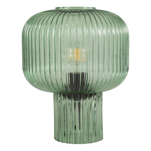Demarius Table Lamp in Green Ribbed Glass - Image 3