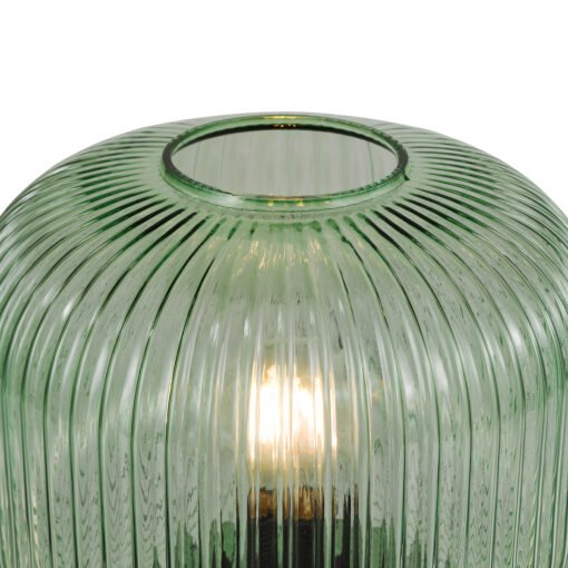 Demarius Table Lamp in Green Ribbed Glass - Image 5