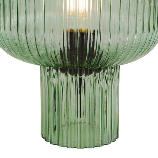 Demarius Table Lamp in Green Ribbed Glass - Image 4