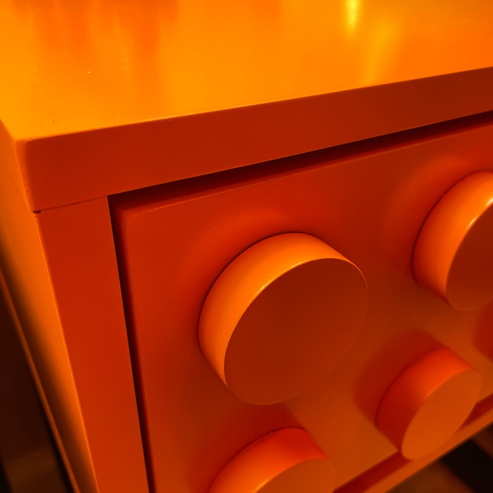 Orange Block Solid Wood Single Drawer Side Table - Image 4