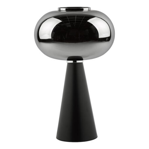 Jensen Table Lamp in Smoked Glass and Satin Black - Image 5