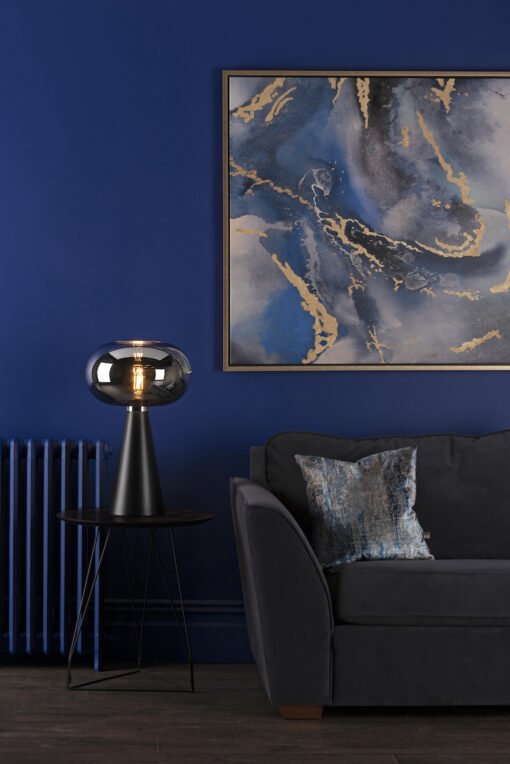 Jensen Table Lamp in Smoked Glass and Satin Black - Image 6